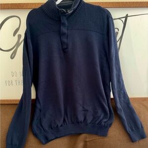 Hugo Boss Men's Dark Blue Turtleneck Sweater
